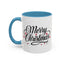 Christmas Mug - Merry Christmas Black Text Red Ornaments