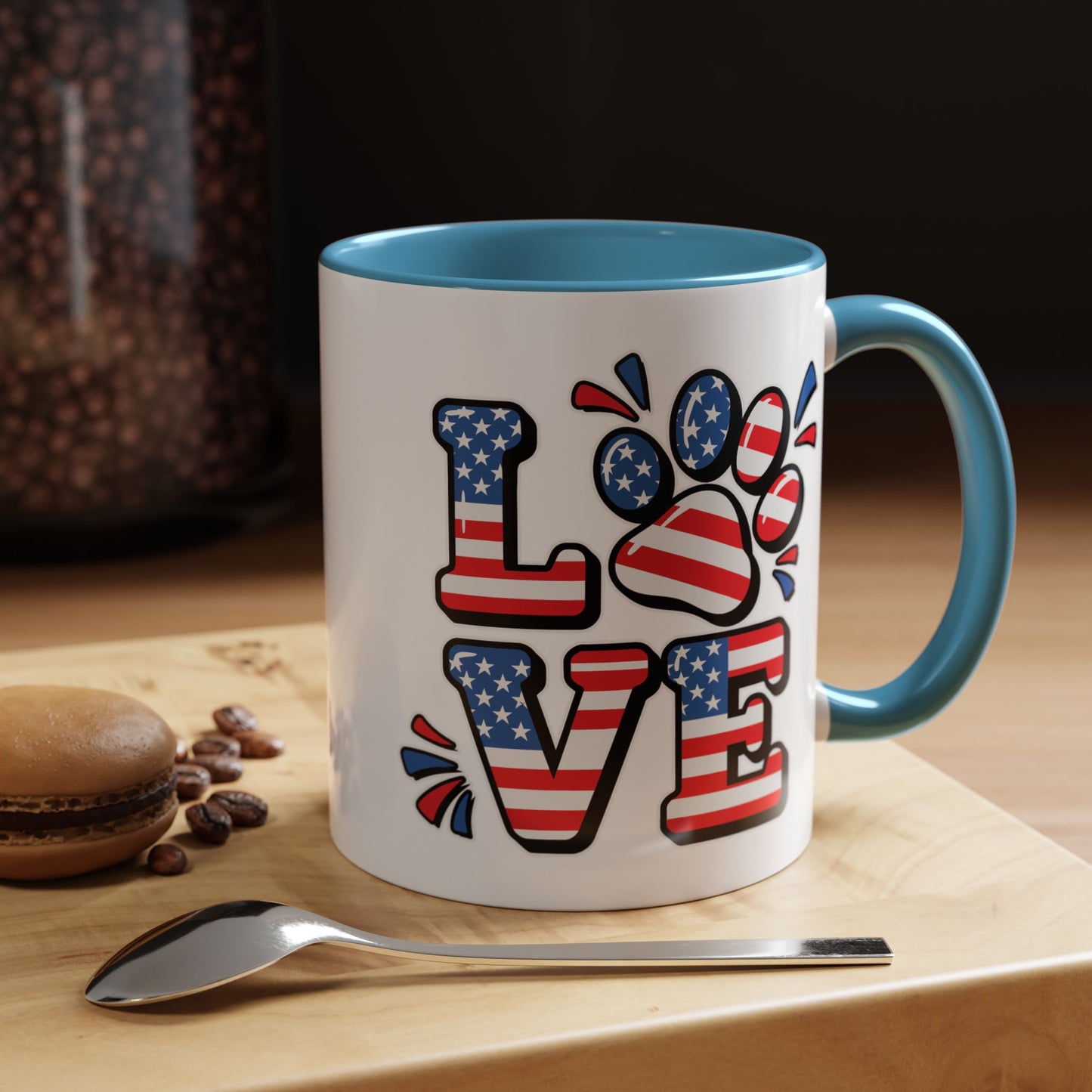 4th of July Mug - Animal Love USA Flag