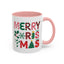 Christmas Mug - Merry Christmas Red Green & Gold Decorative Text