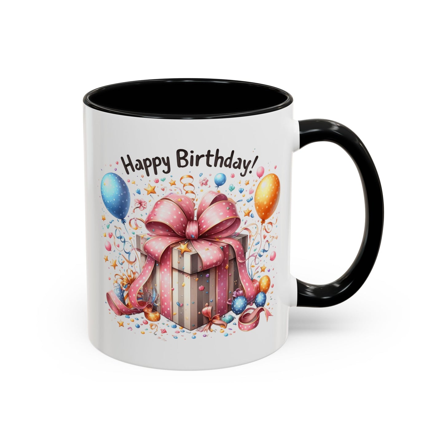 Birthday Mug - Happy Birthday Pink Ribbon Present