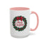 Christmas Mug - Merry Christmas Red Text Bow Wreath