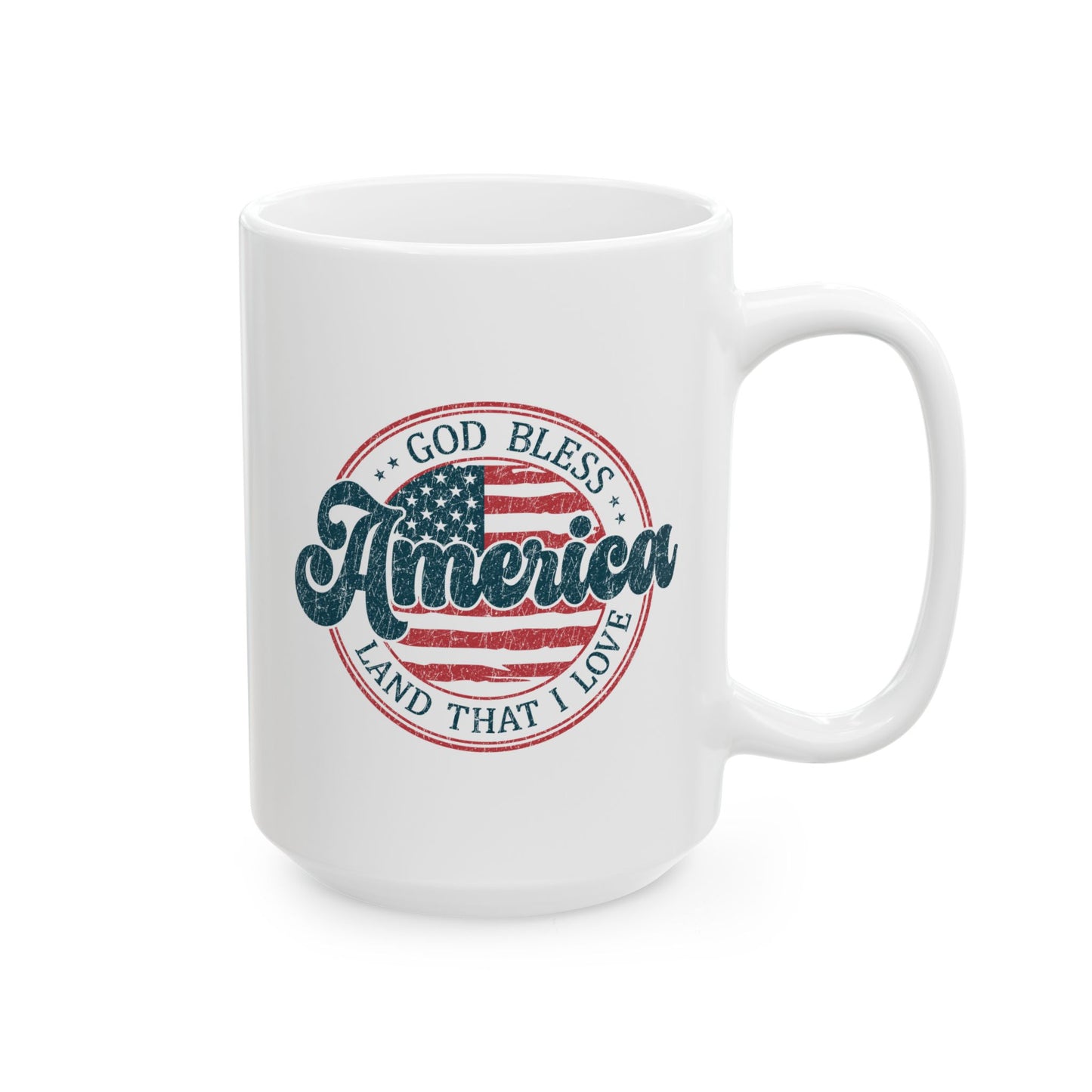 4th of July Mug - God Bless America Retro