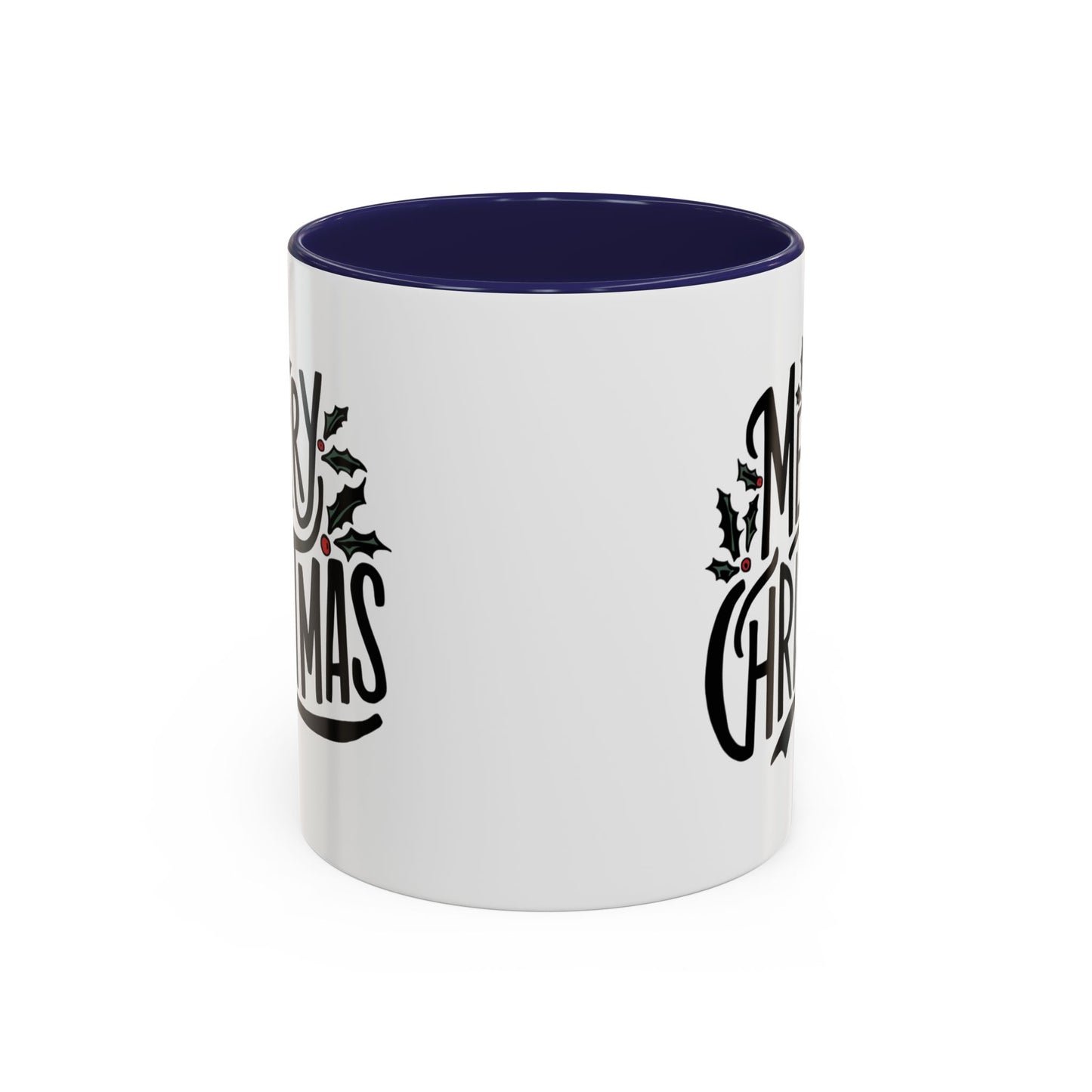 Christmas Mug - Merry Christmas Black Text Mistletoe