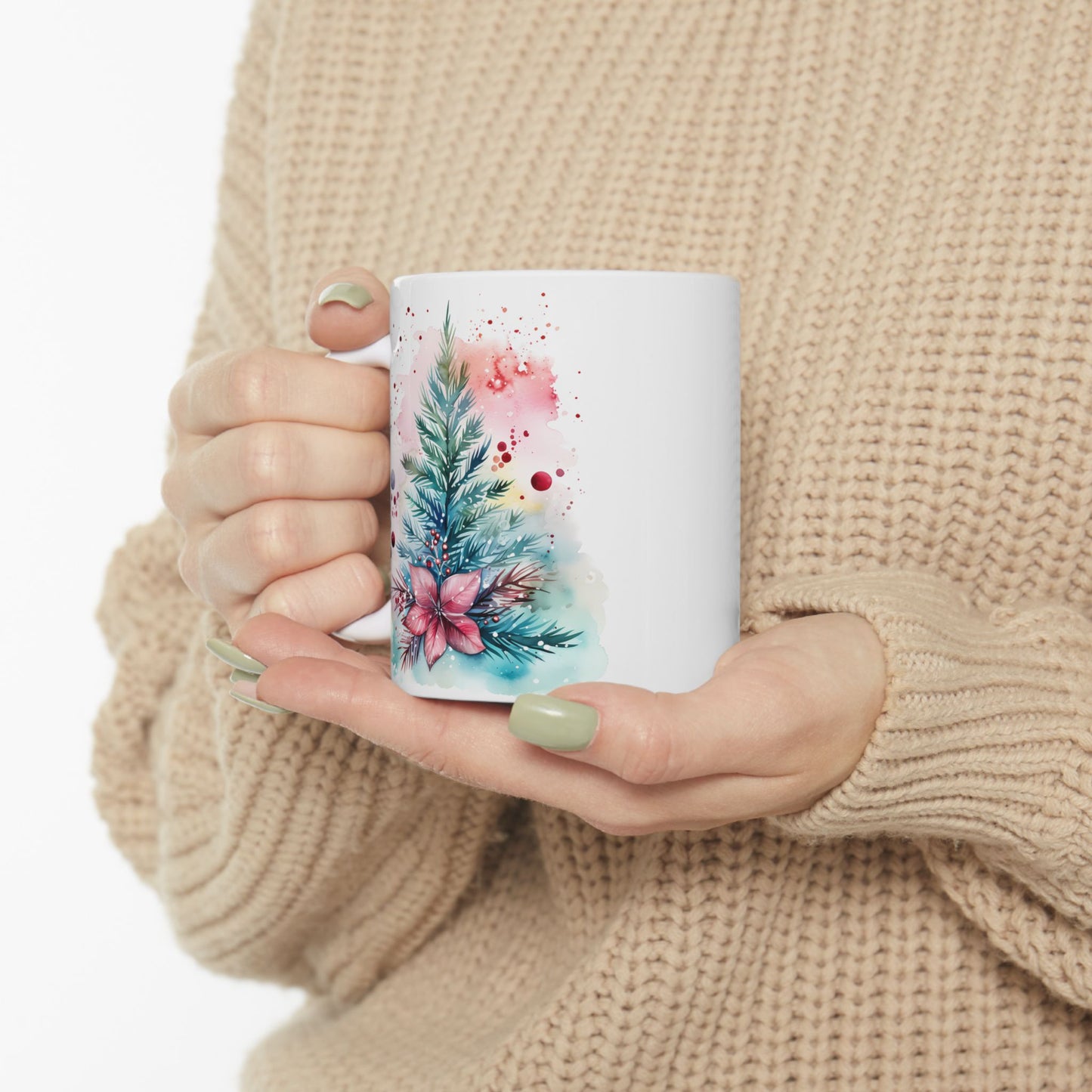 Christmas Mug - Christmas Tree and Mistletoe
