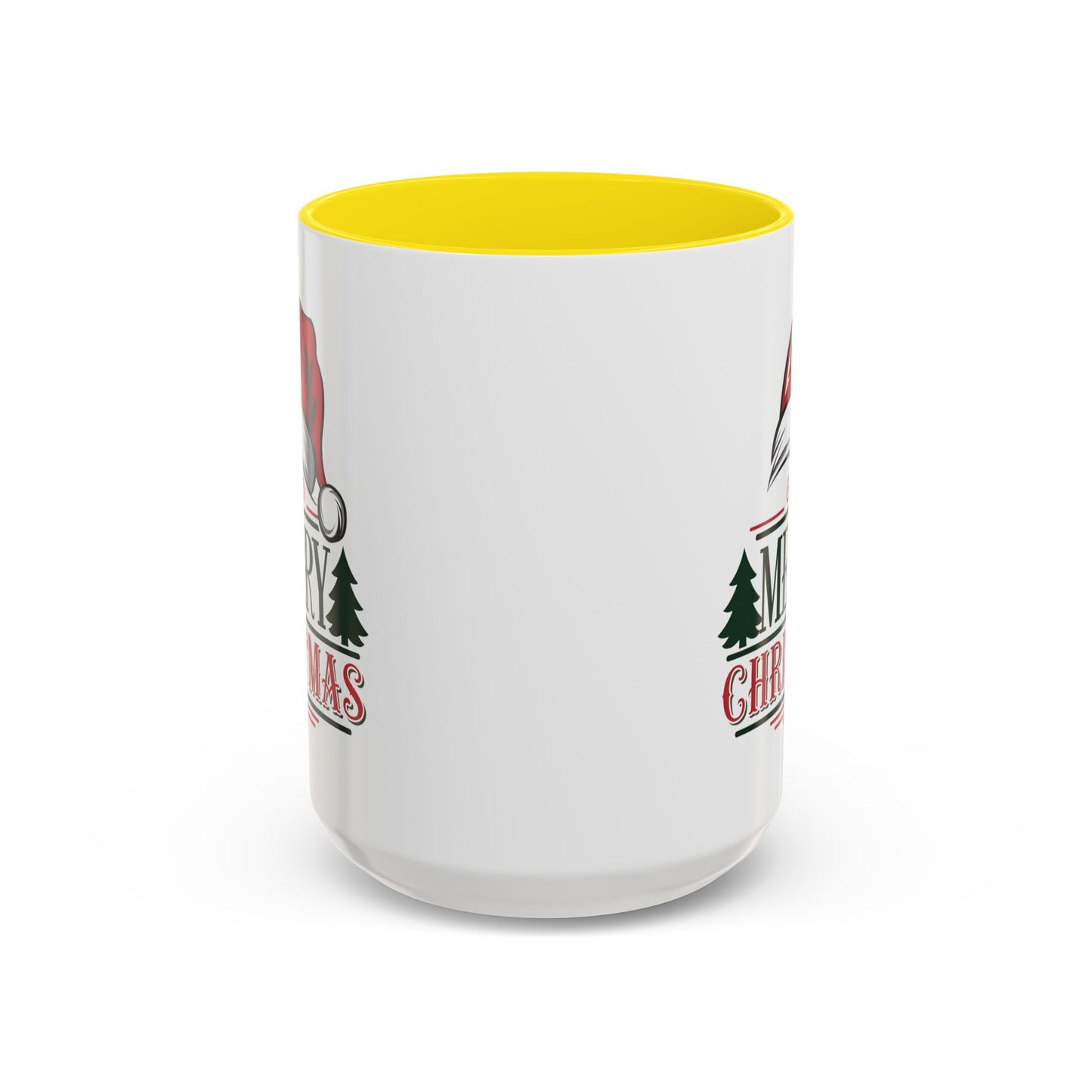 Christmas Mug - Merry Christmas Green & Red Text Red Hat