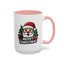 Christmas Mug - Merry Christmas White & Black Text Santa Trees Presents