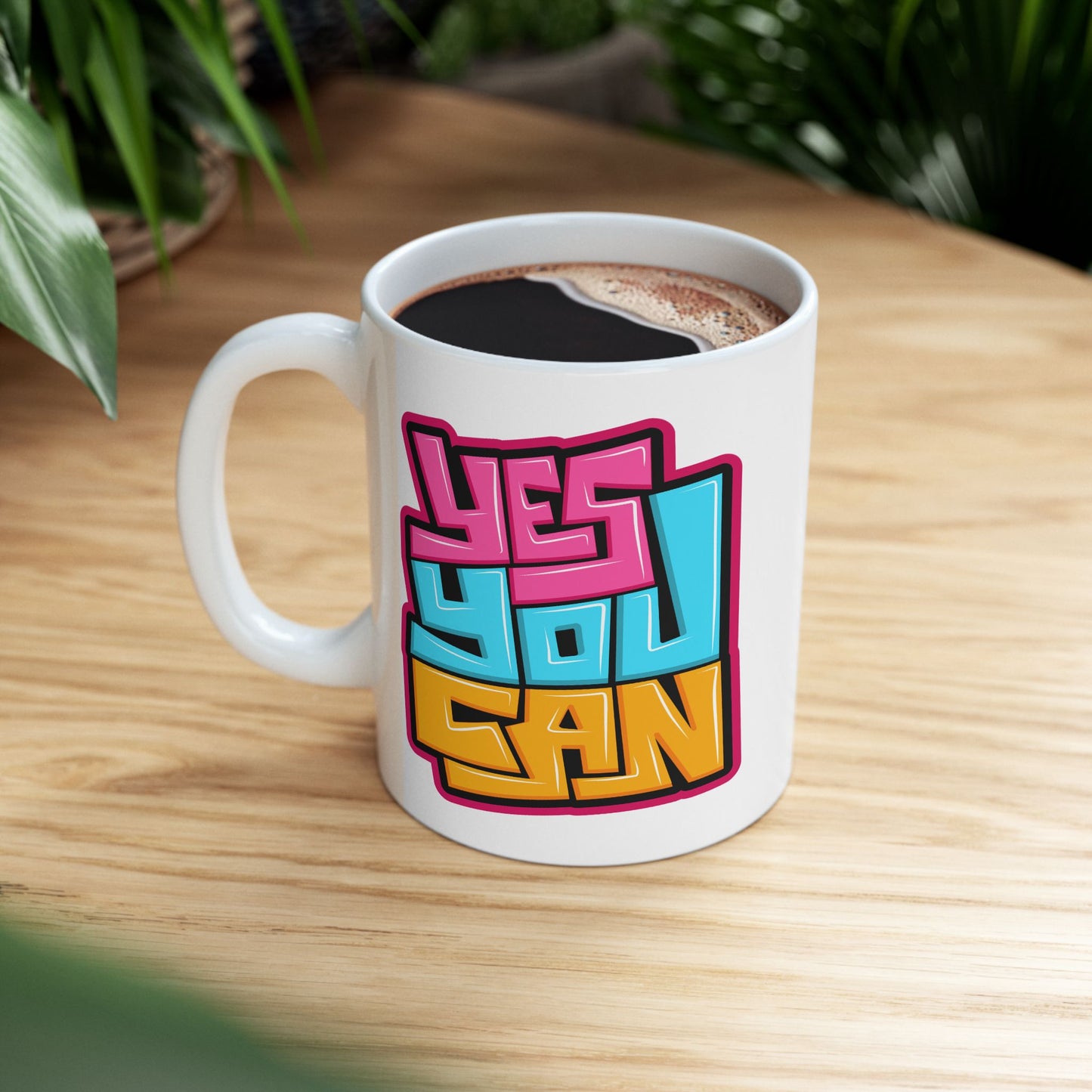 Motivation Mug - Yes You Can Graffiti