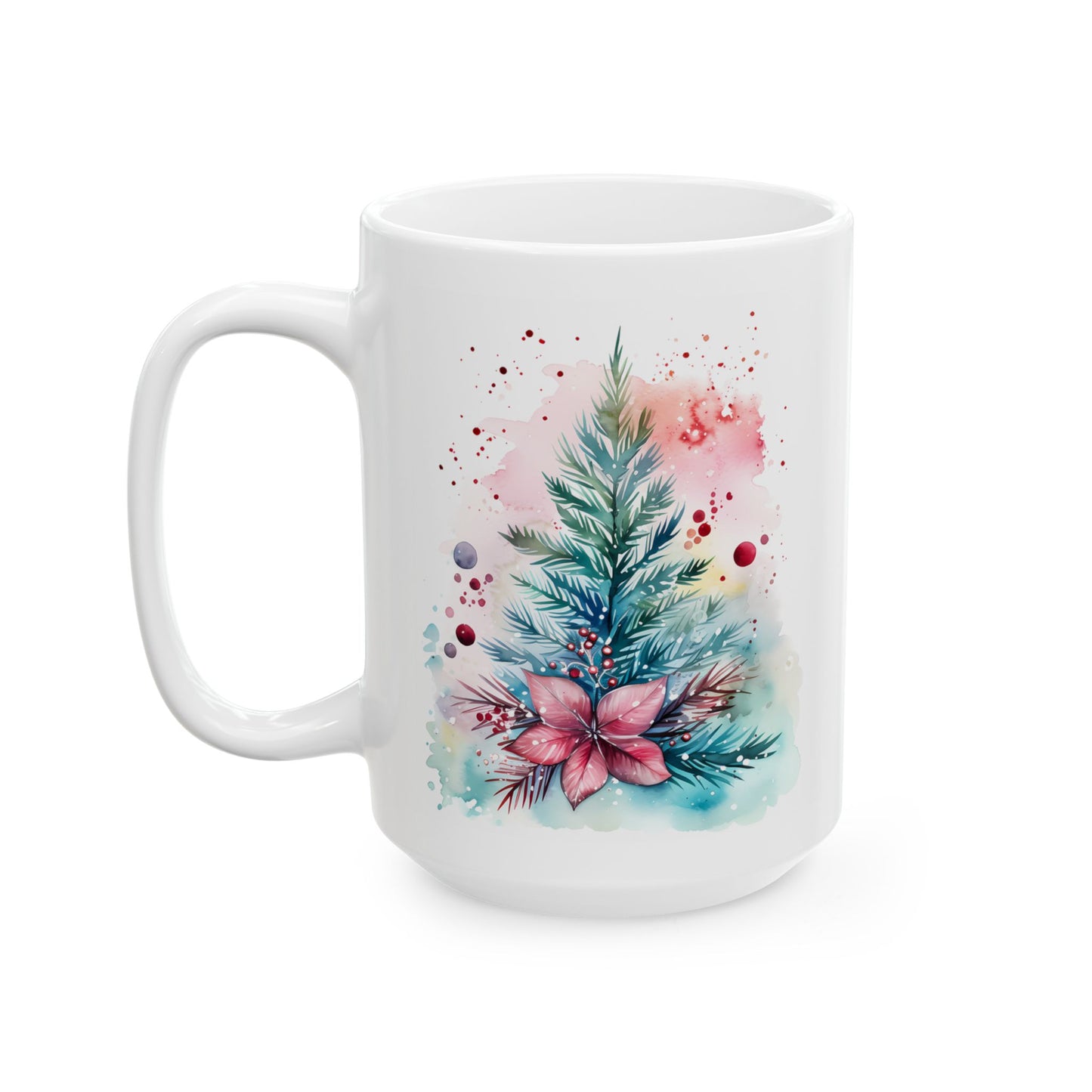 Christmas Mug - Christmas Tree and Mistletoe