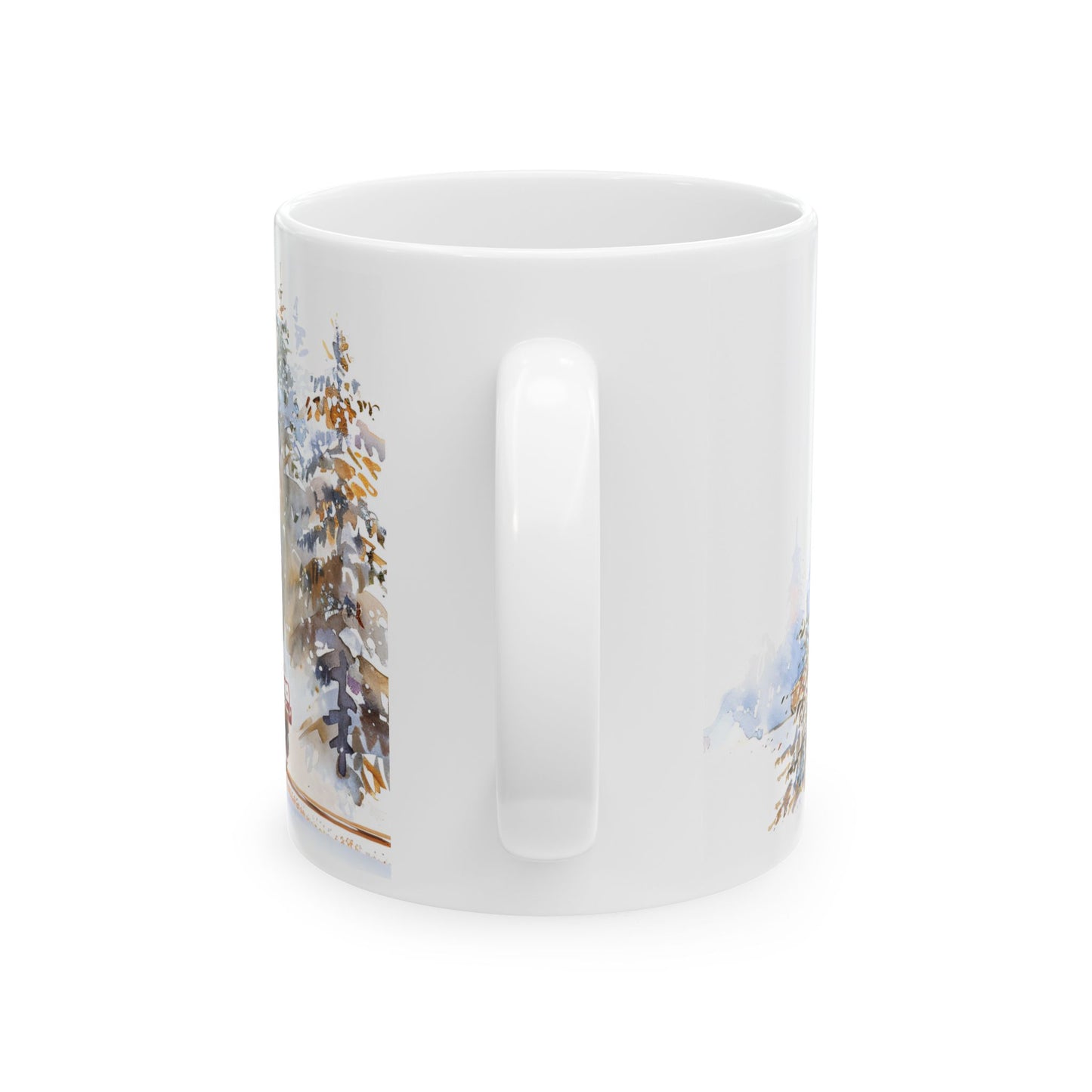 Christmas Mug - Snowy Landscape Train Wrap 6