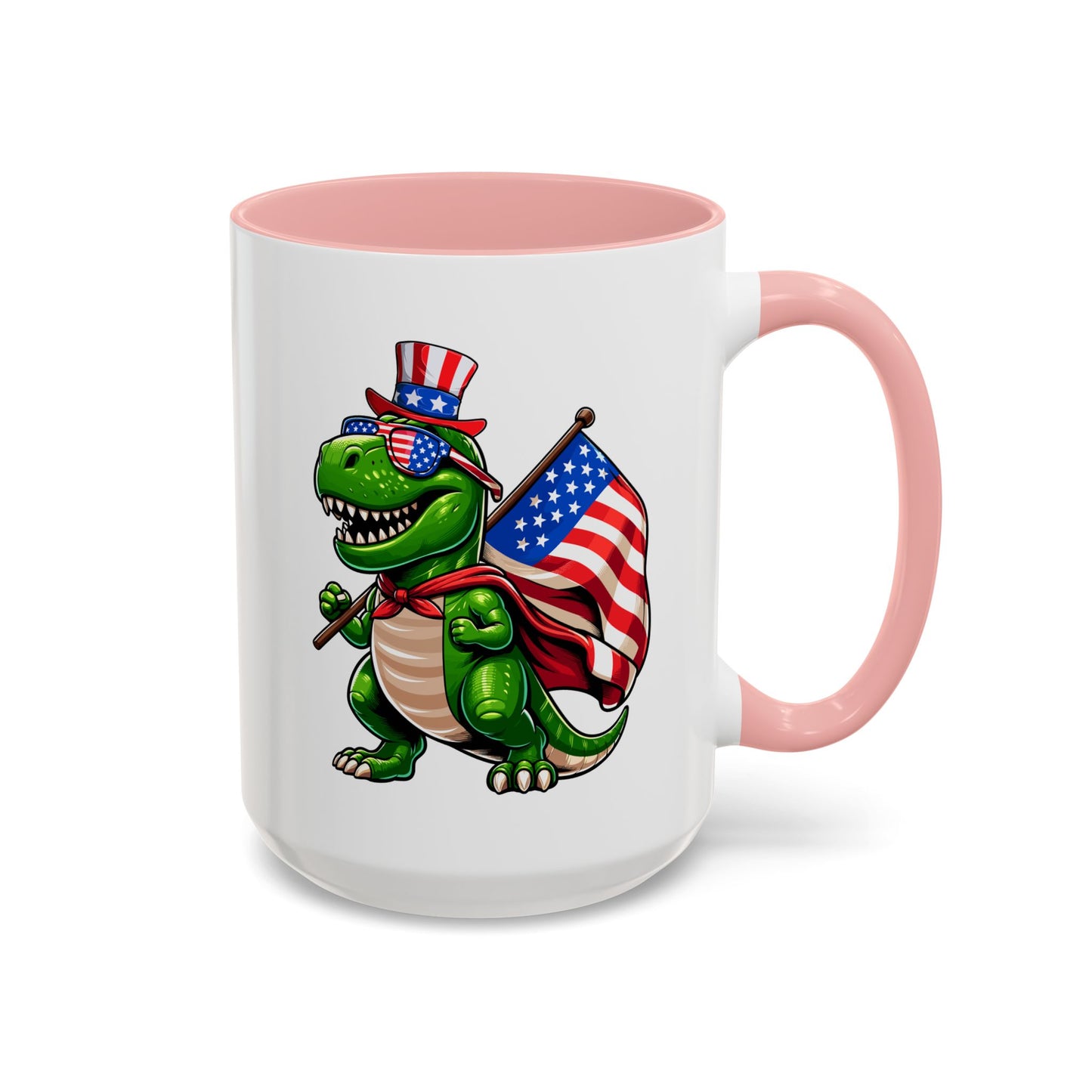 4th of July Mug - T Rex Dinosaur USA Flag