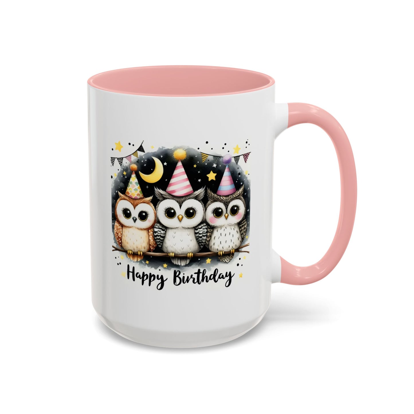 Birthday Mug - Happy Birthday Owls