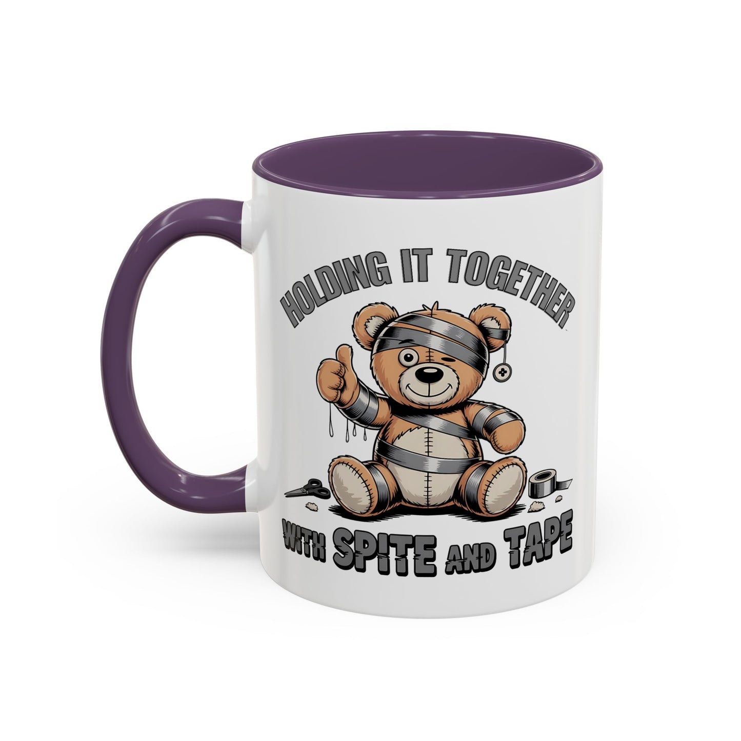 Humor Mug - Holding It Together With Spite & Tape