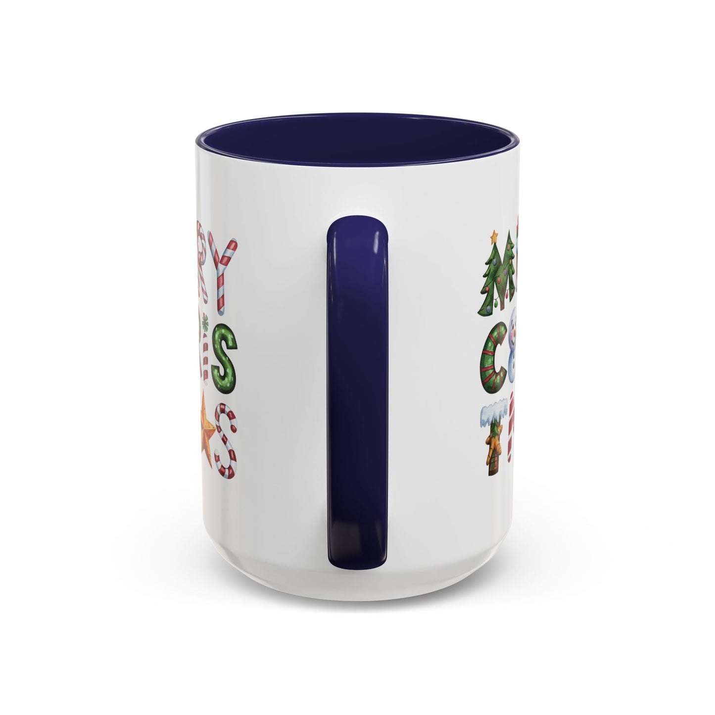 Christmas Mug - Merry Christmas Green Red & Gold Patterned Text