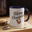 Christmas Mug - Merry Christmas Black Text Santa Present