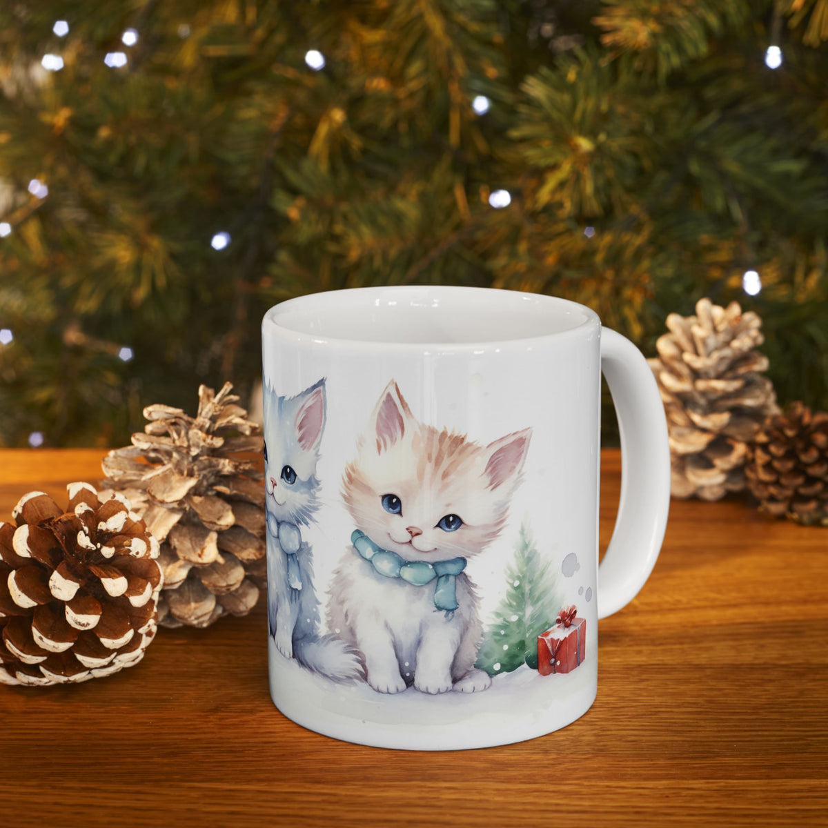 Chirstmas Mug - Three Christmas Cats