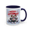 Christmas Mug - Merry Christmas Red Text Puppy Green Top 2