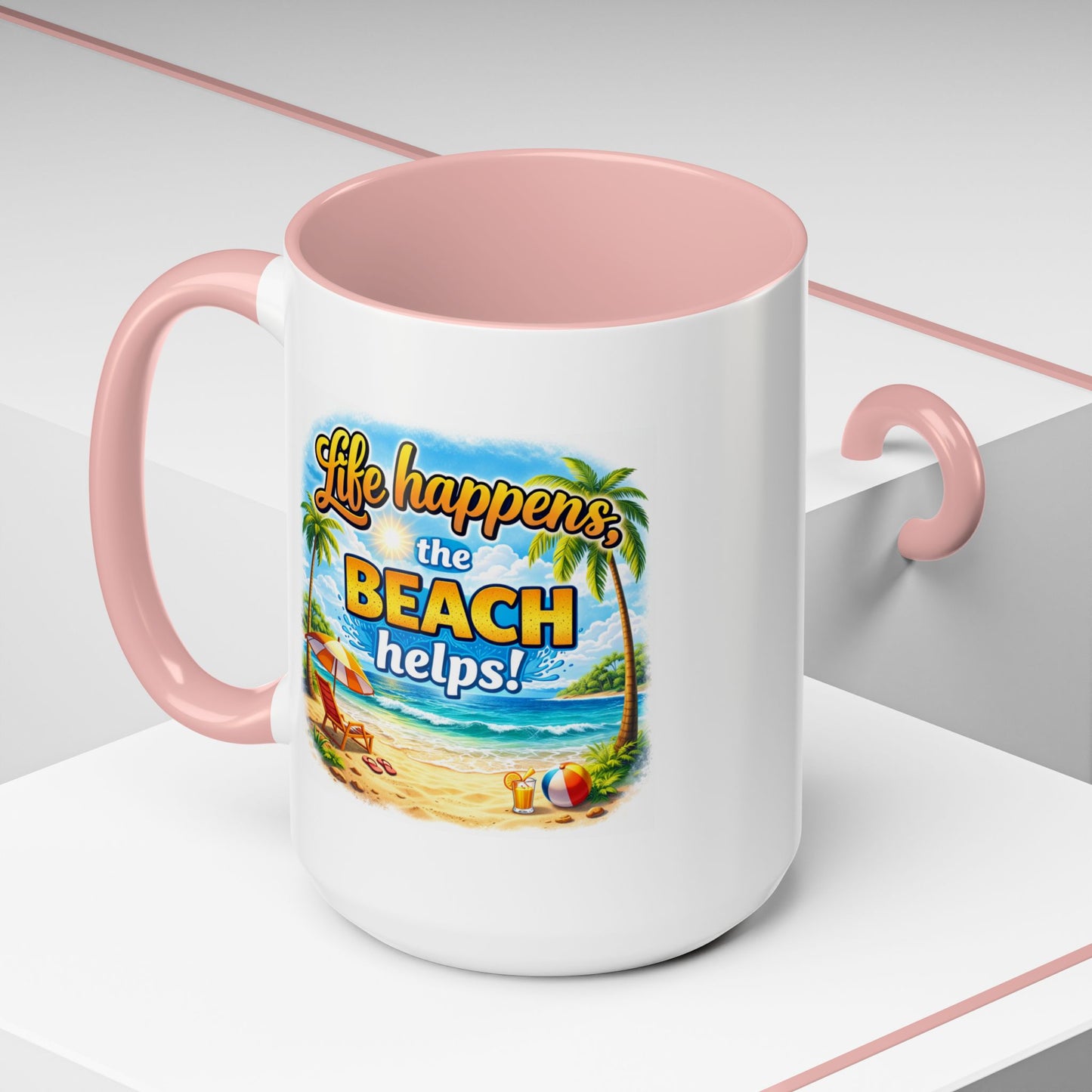 Humor Mug - Life Happens the beach Helps