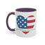4th of July Mug - God Bless America Flag Heart