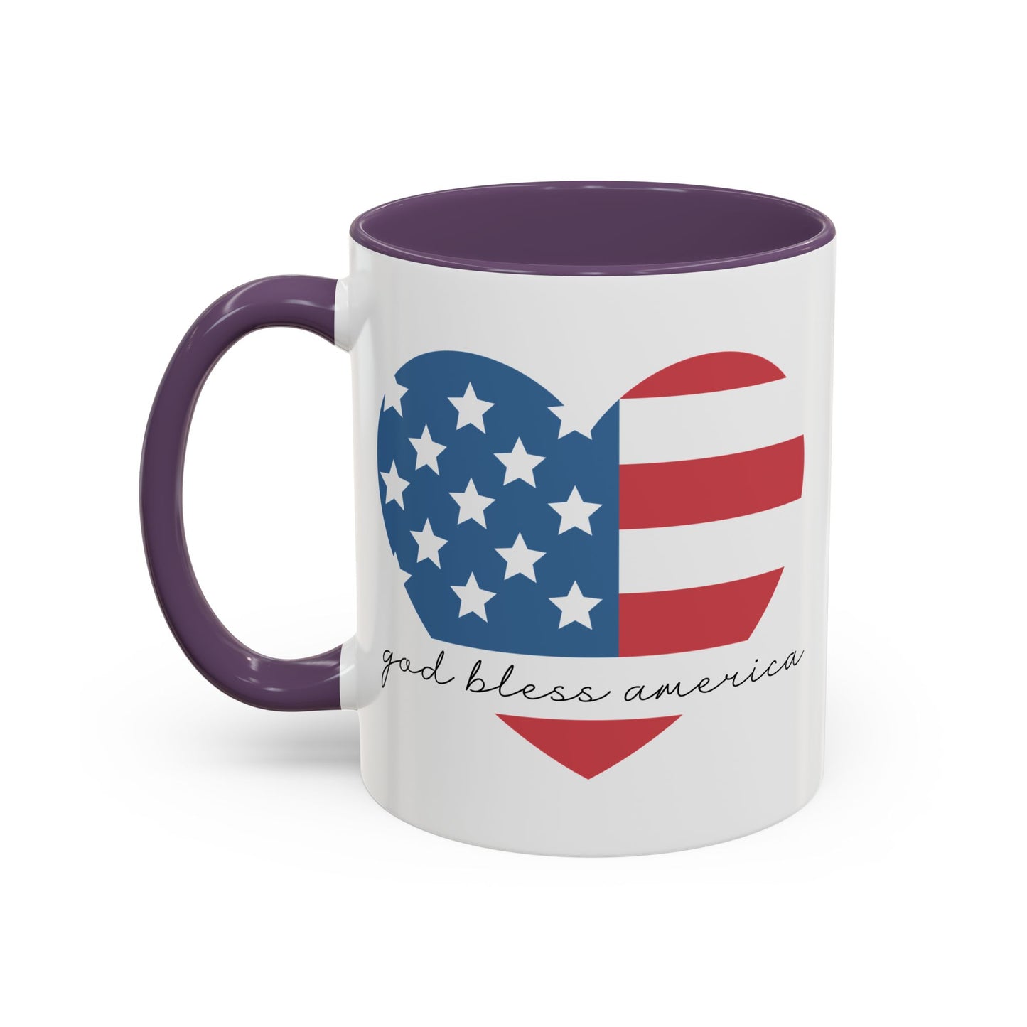 4th of July Mug - God Bless America Flag Heart