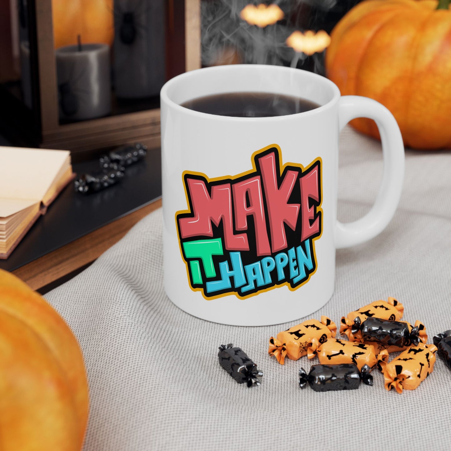 Motivation Mug - Make It Happen Graffiti
