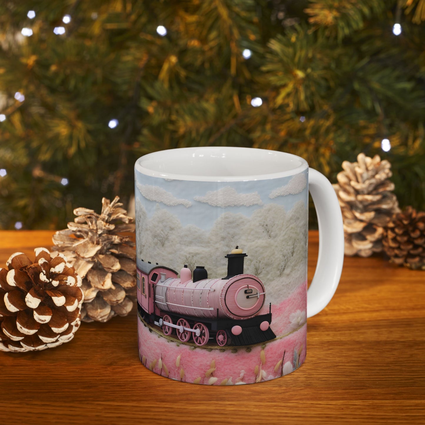 Artistic Mug - Felted Train 2