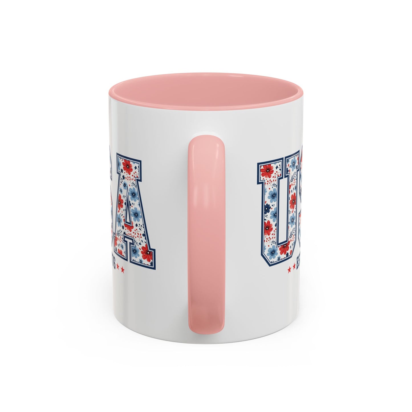 4th of July Mug - USA EST 1776 Floral