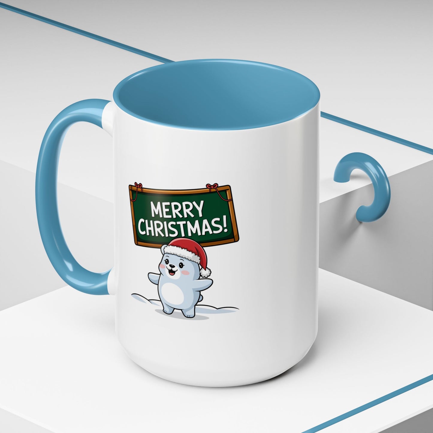 Christmas Mug - Merry Christmas White Text Seal Pup