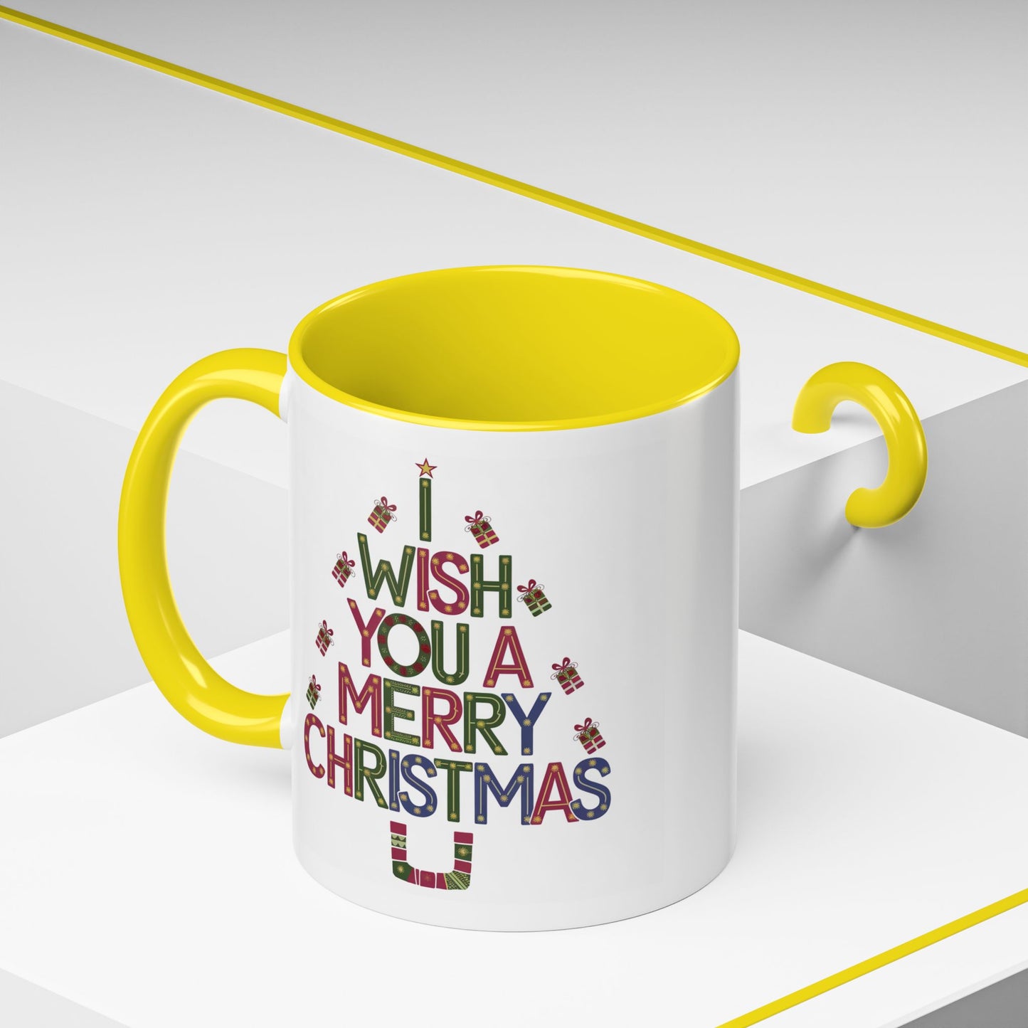 Christmas Mug - I Wish You a Merry Christmas Present Treee