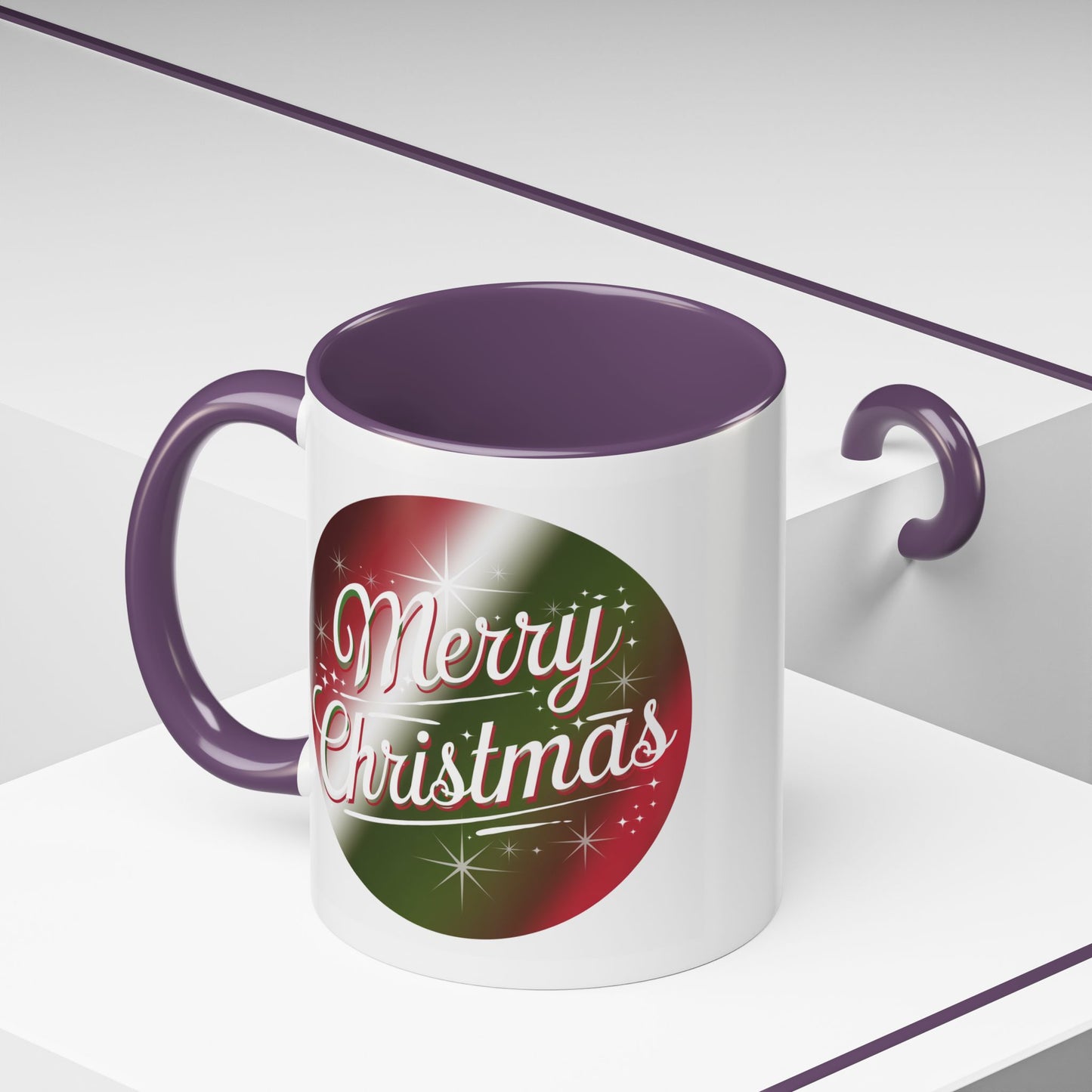Christmas Mug - Merry Christmas White and Red Text Decoration