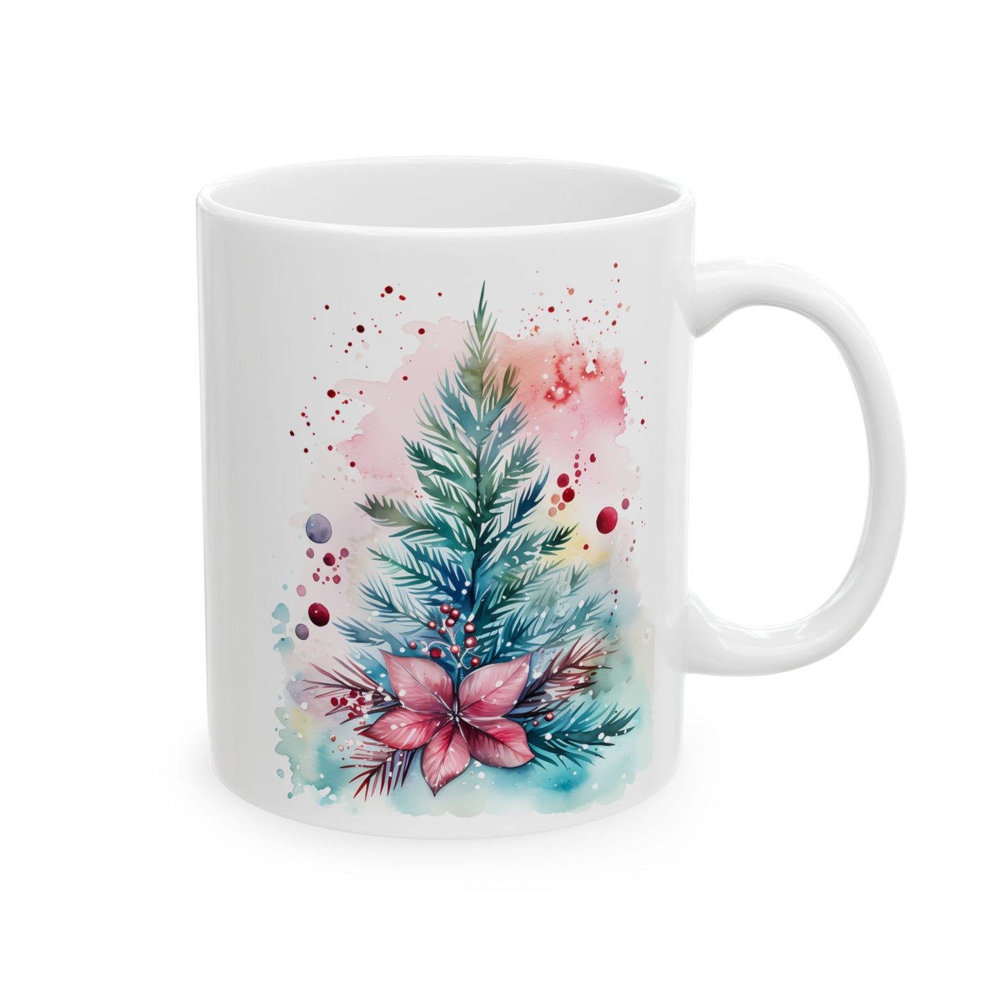 Christmas Mug - Christmas Tree and Mistletoe