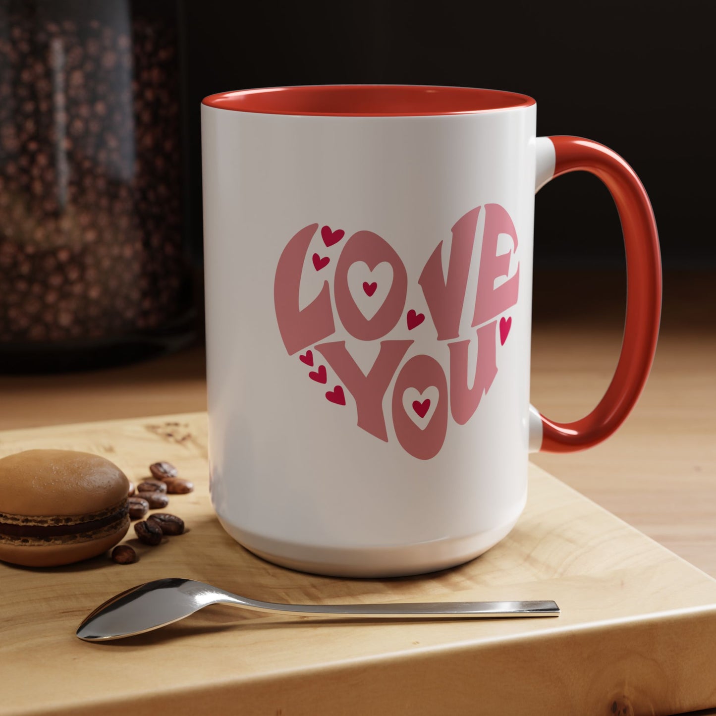 Valentine's Day Mug - Love You Heart Lettering