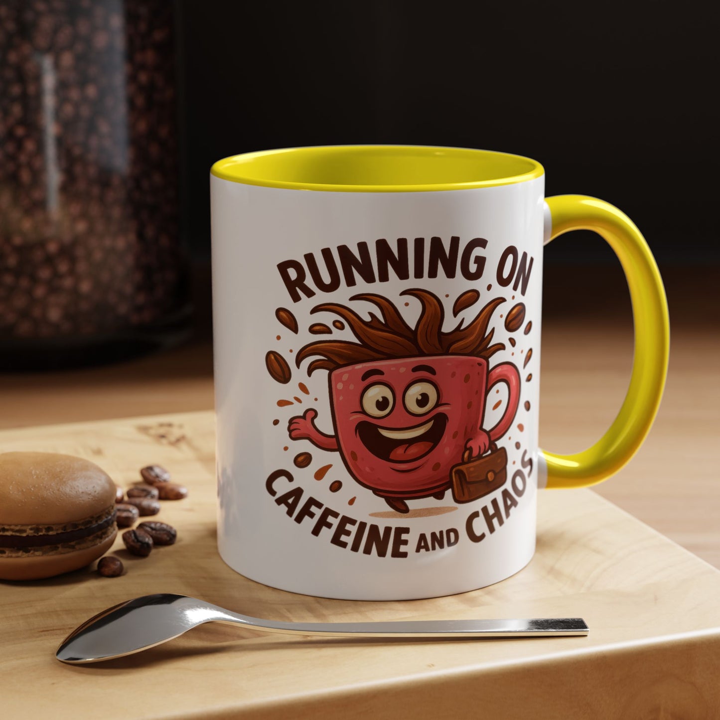 Humor Mug - Running On Caffeine and Chaos