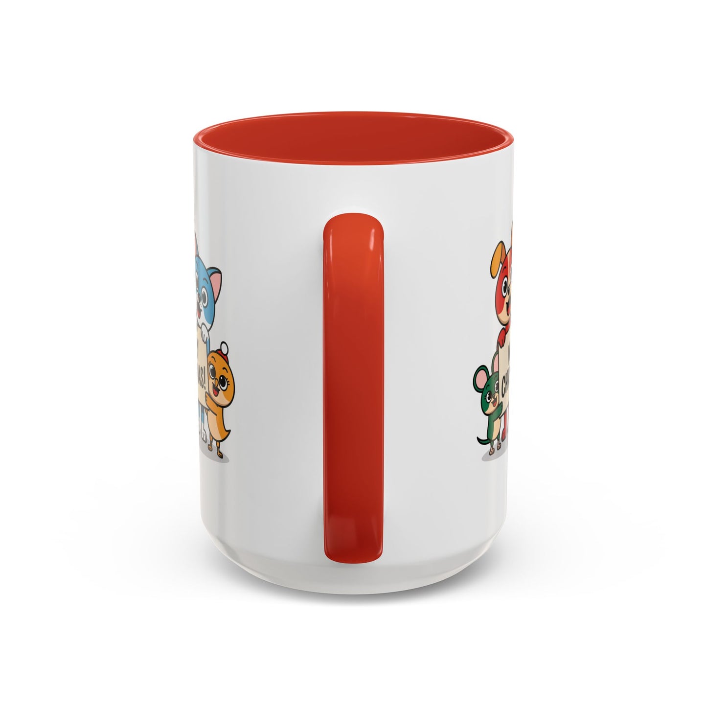 Christmas Mug - Merry Christmas Black Text Mouse Dog Cat Bird