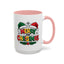 Christmas Mug - Merry Christmas Red Yellow & Green Text Green & Red Hat