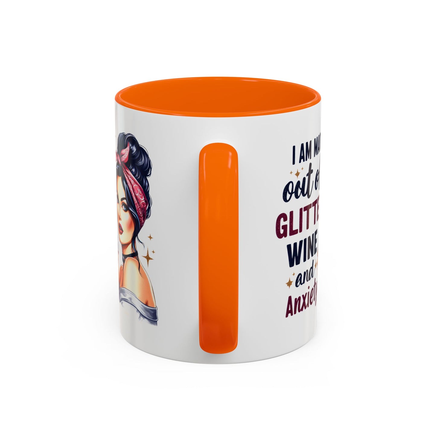 Humor Mug - I'm Made Out of Glitter Wine and Anxiety