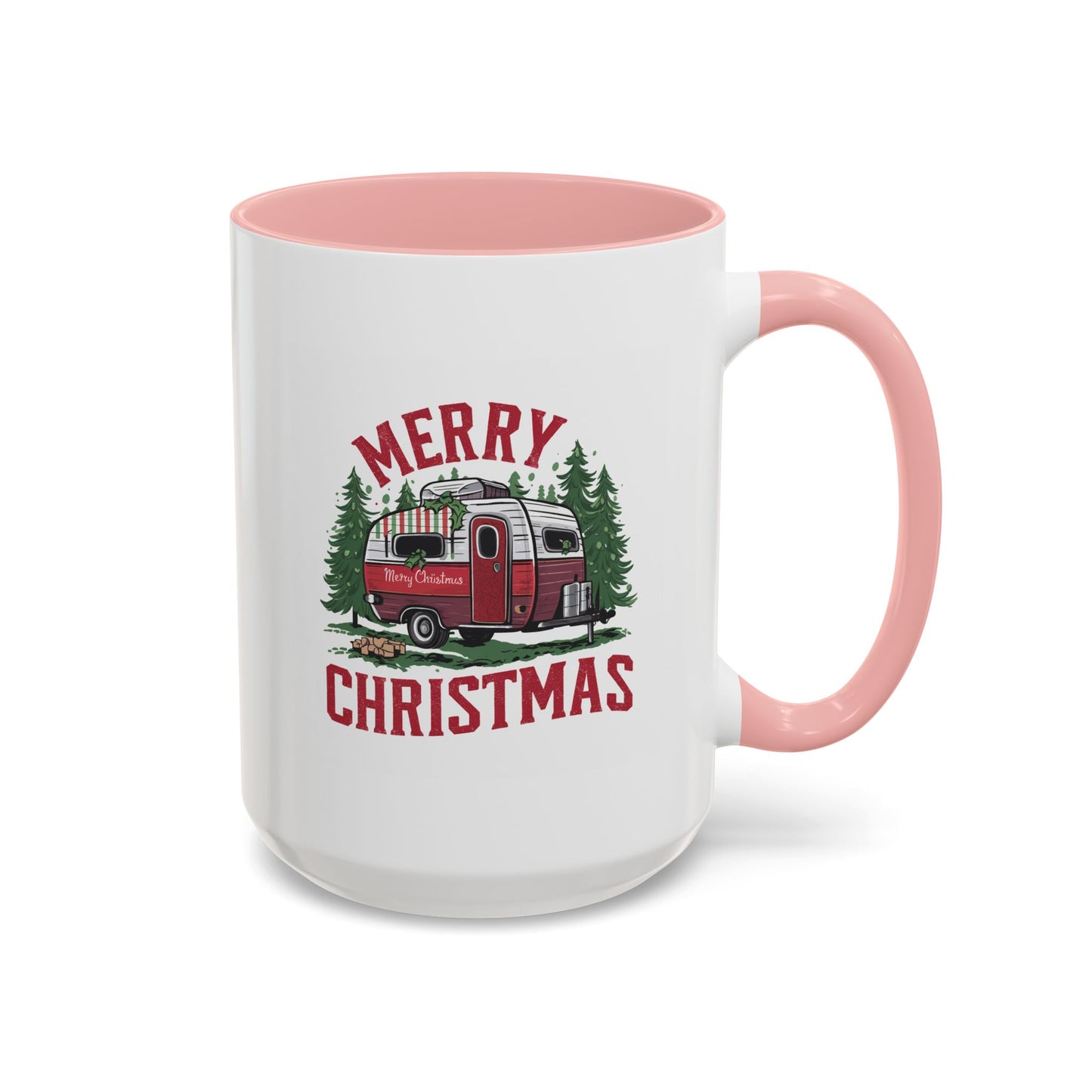 Christmas Mug - Merry Christmas Red & White Camper