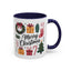 Christmas Mug - Merry Christmas Green Text Presents Tree Candy Cane