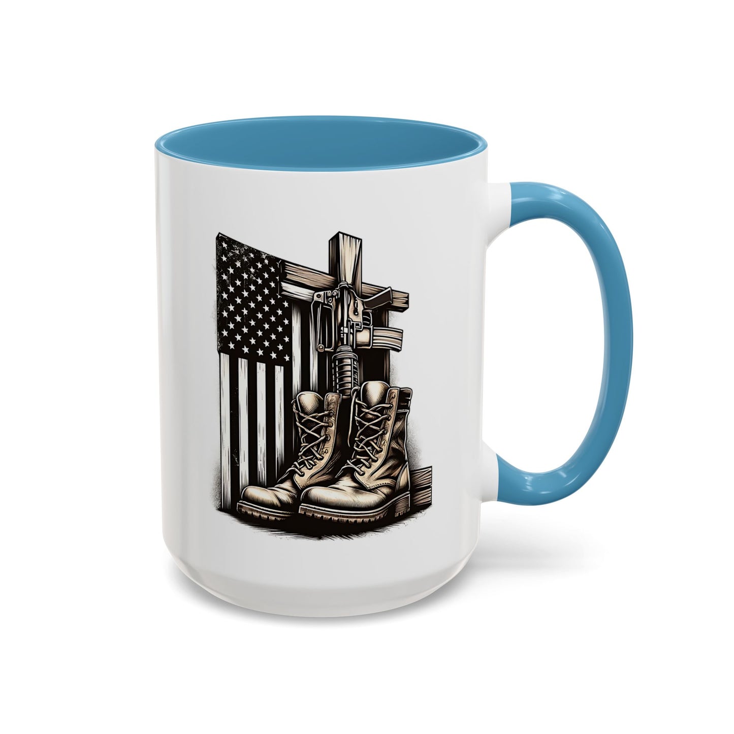 4th of July Mug - Fallen Soldier Boots Flag