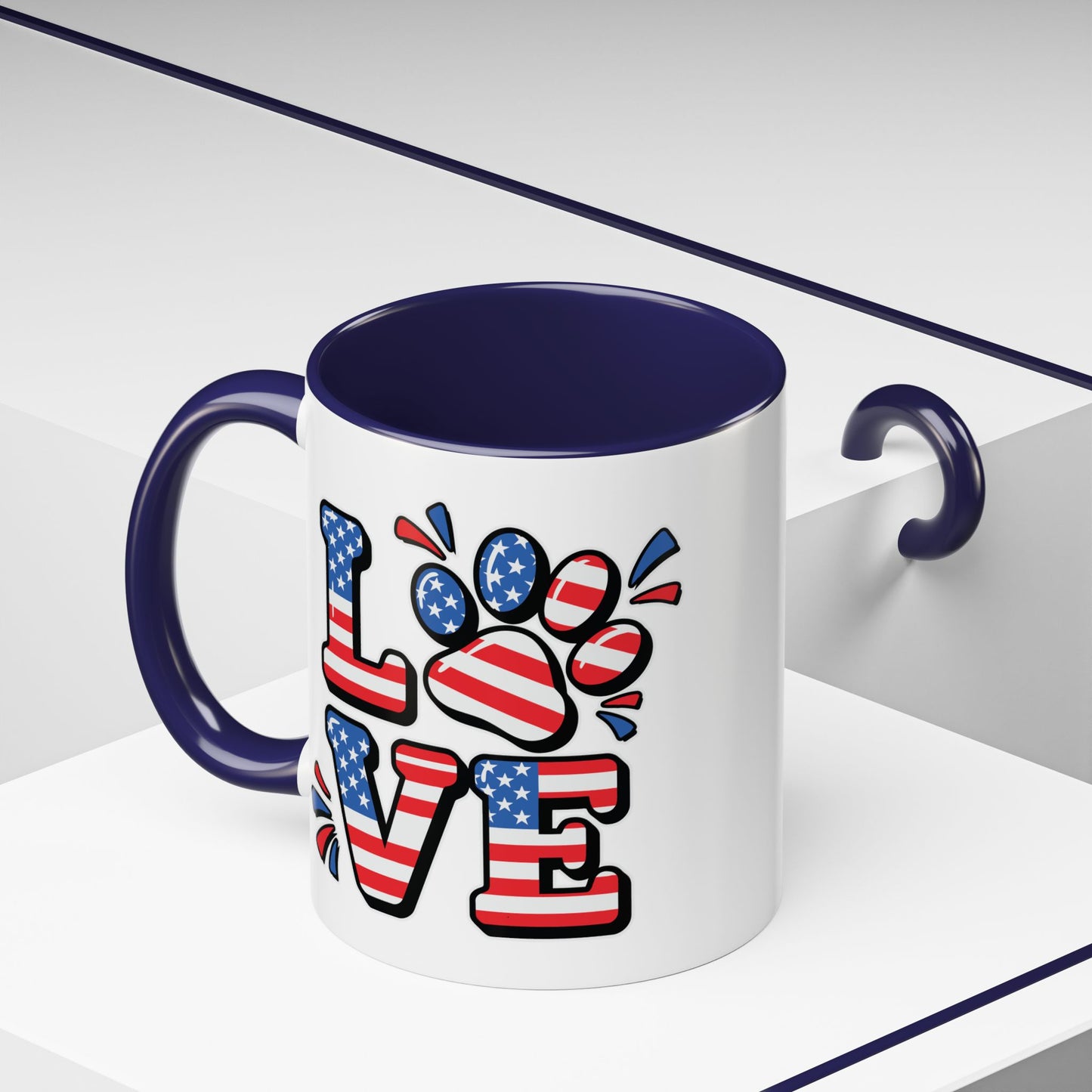 4th of July Mug - Animal Love USA Flag