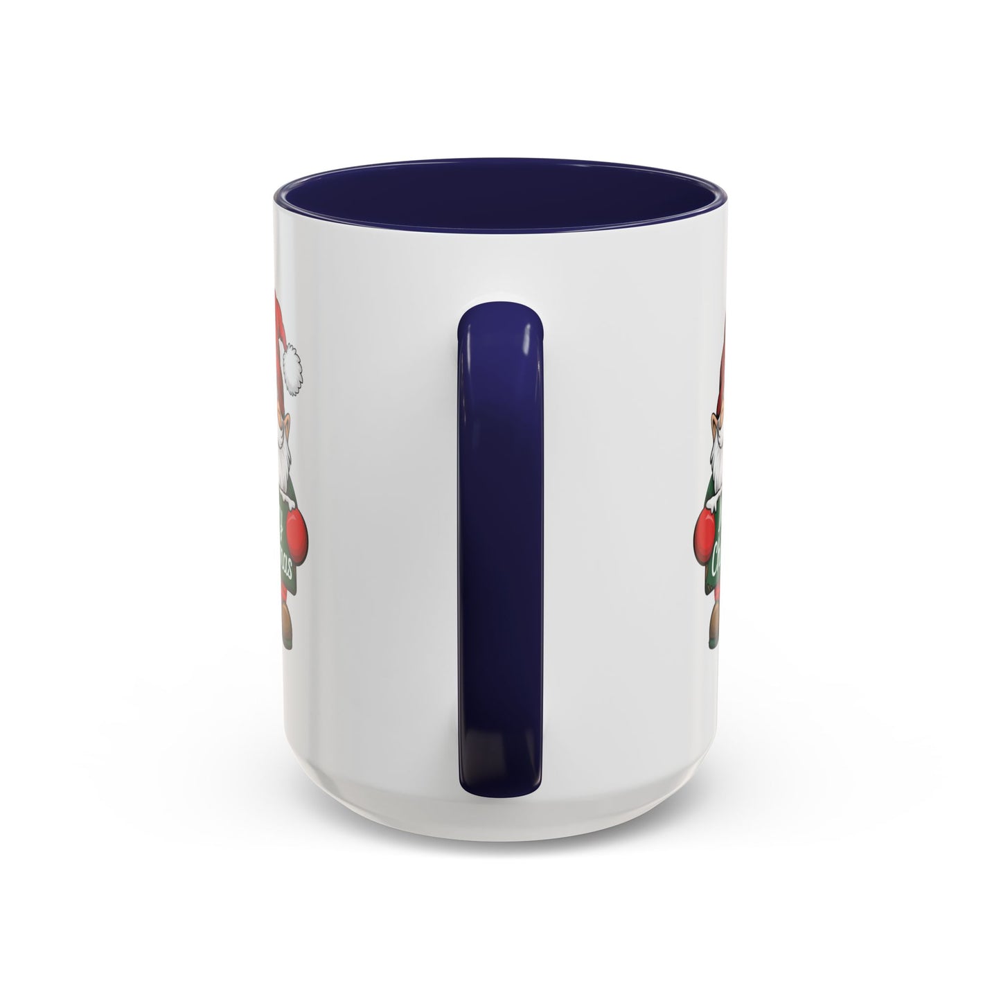 Christmas Mug - Merry Christmas White & Green Text Gnome Snow