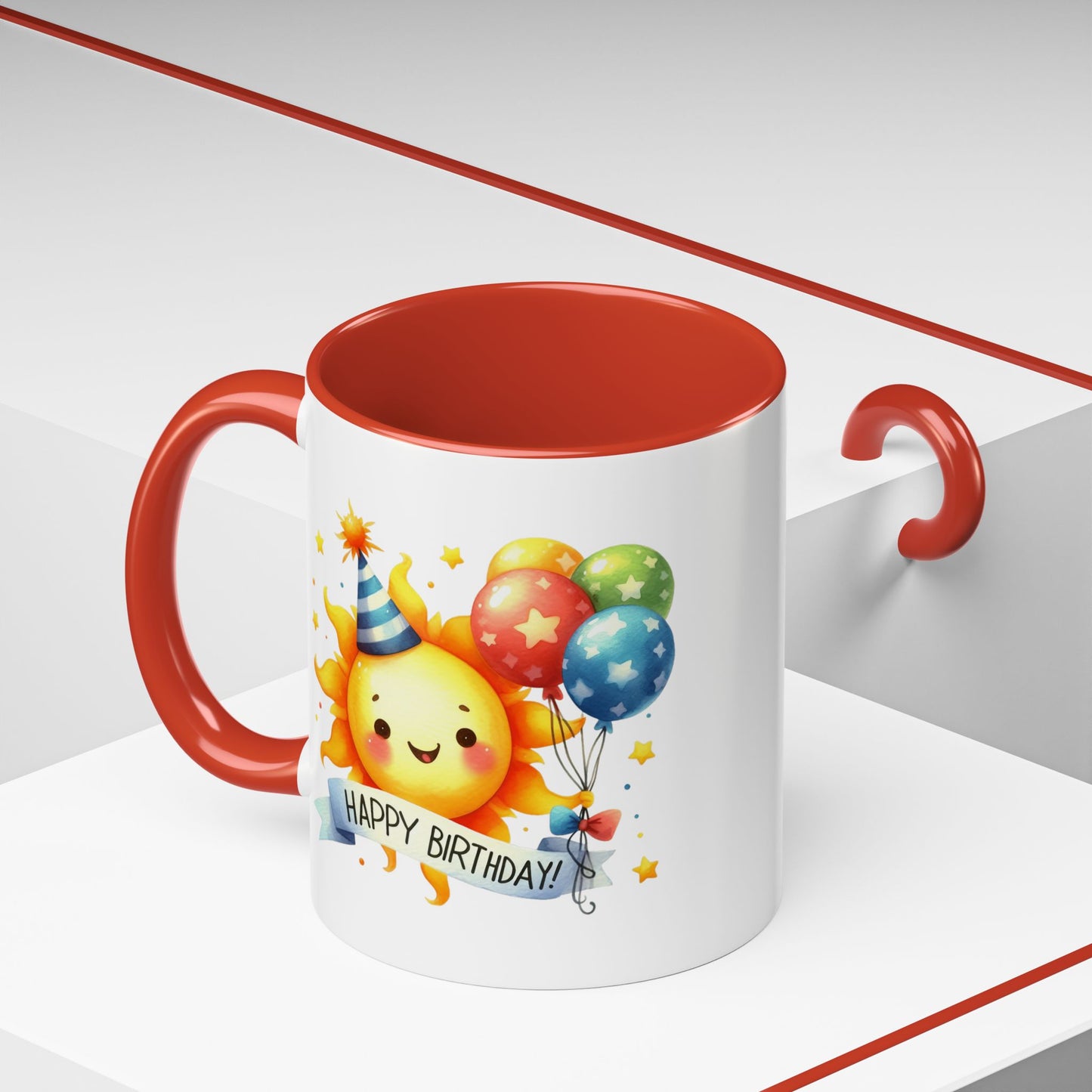 Birthday Mug - Happy Birthday Sun & Balloons