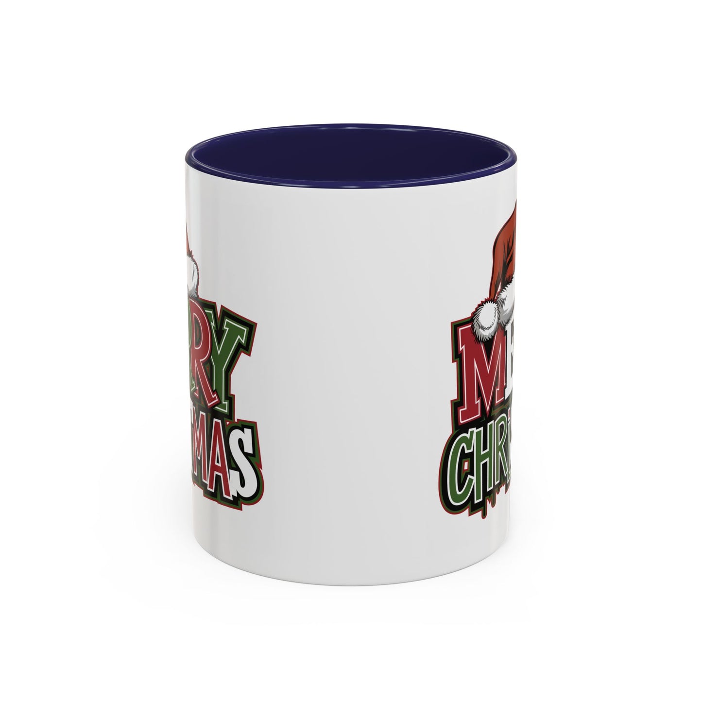 Christmas Mug - Merry Christmas Red Green & White Graffiti Hat