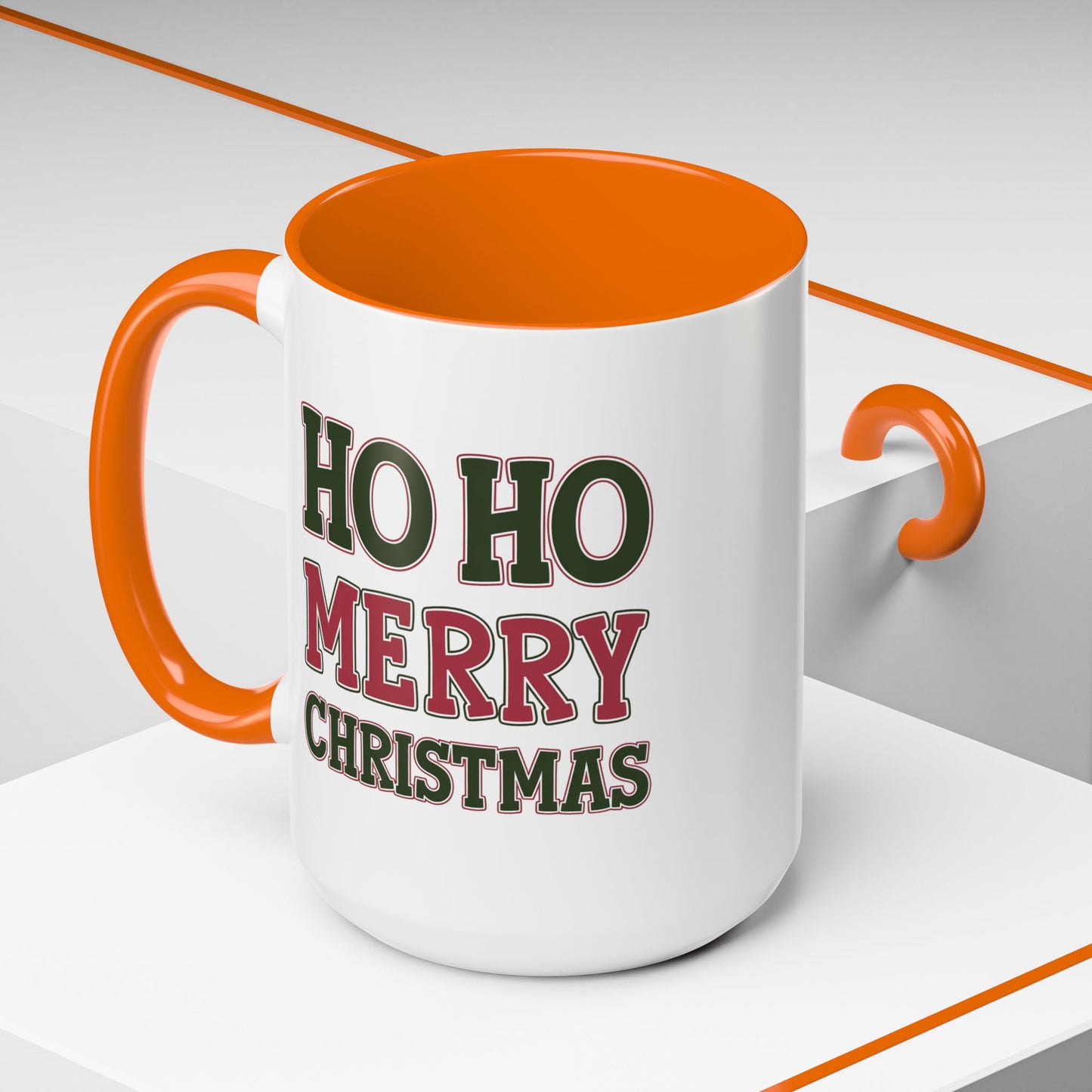 Christmas Mug - Ho Ho Ho Merry Christmas Red & Green Text 4