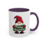 Christmas Mug - Merry Christmas White & Green Text Gnome Lights