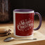Christmas Mug - Merry Christmas White Text Maroon Background