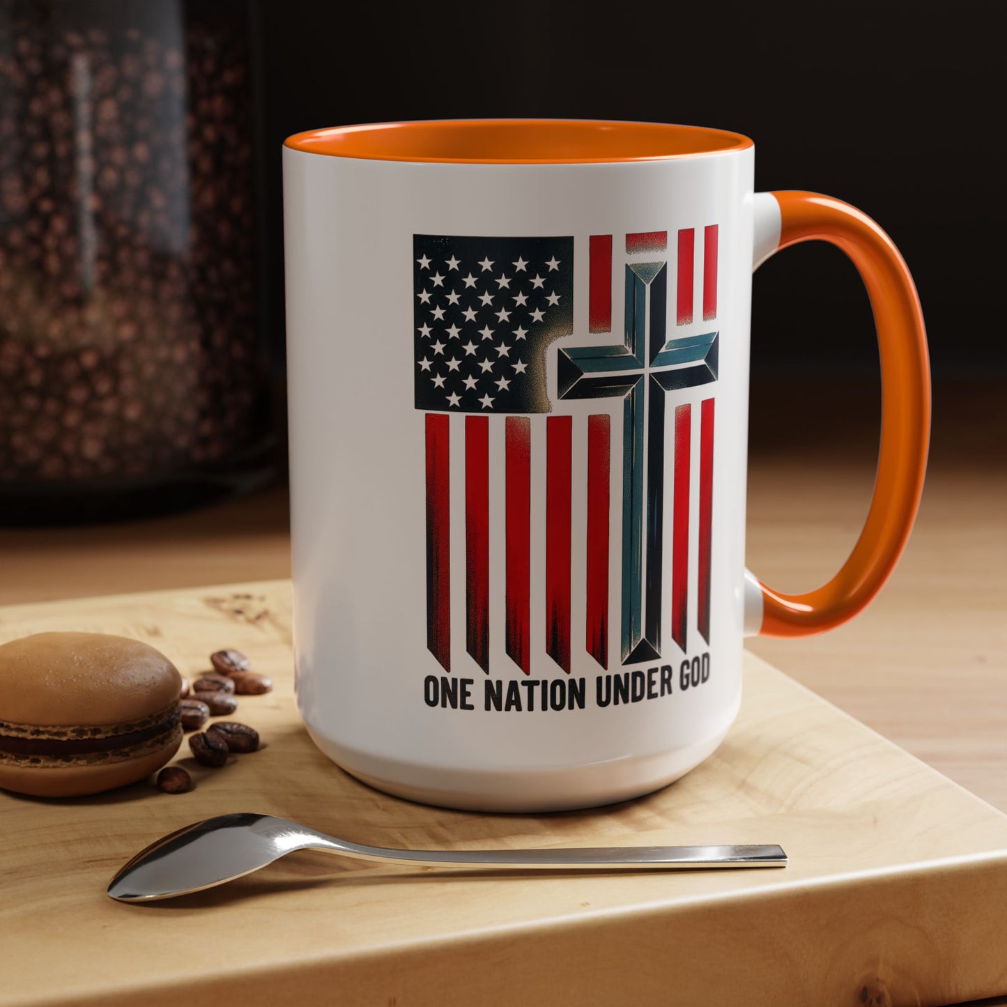 Religious Mug - One Nation Flag Cross