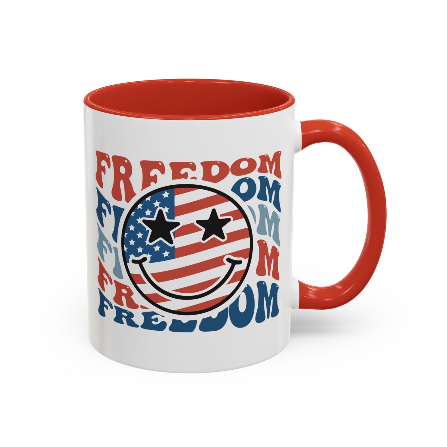 4th of July Mug - Freedom Smiley Face
