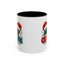 Christmas Mug - Merry Christmas Green Red Yellow and Blue Text Red Hats