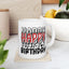 Birthday Mug - Happy Birthday Red White & Black Text