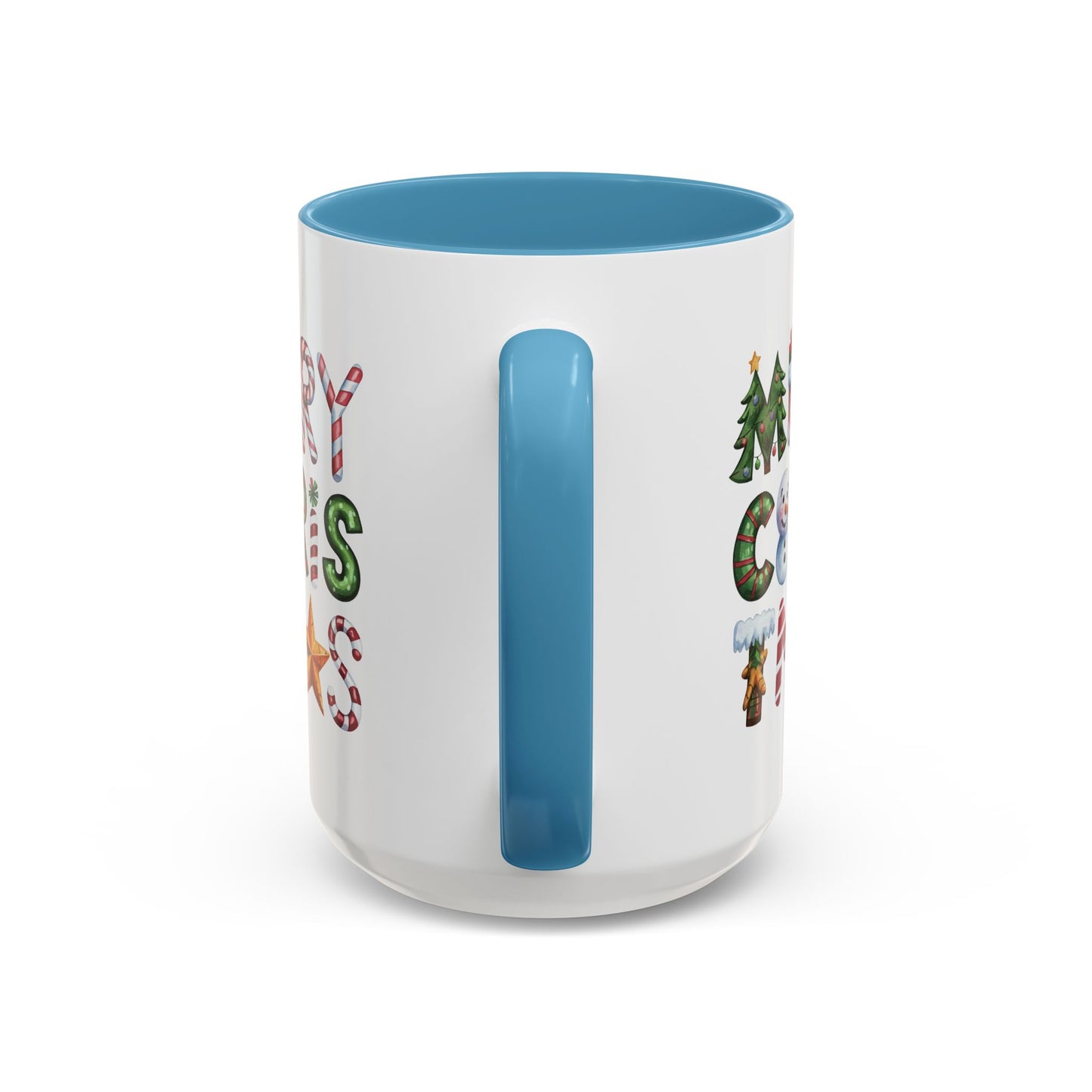 Christmas Mug - Merry Christmas Green Red & Gold Patterned Text